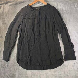 J.Crew Black Long Sleeve Hidden Italian Stretch Top‎ Sz 6 Style A9993